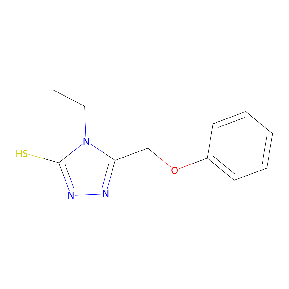 4-ethyl-5-(phenoxymethyl)-4H-1,2,4-triazole-3-thiol molecular structure, CAS 305337-09-1