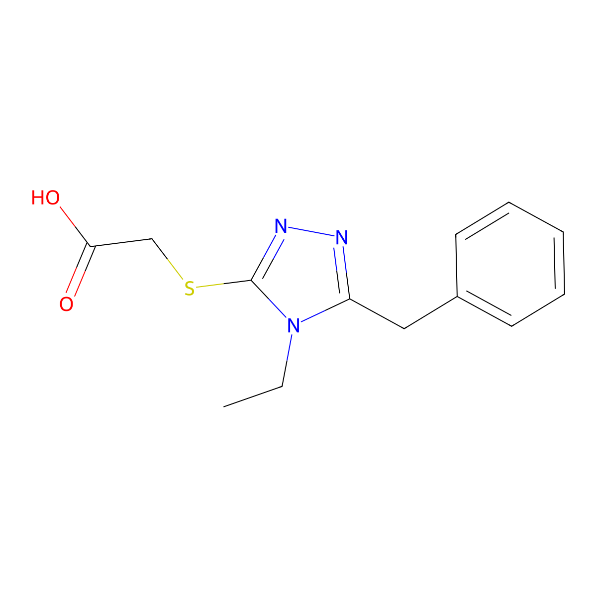 [(5-Benzyl-4-ethyl-4h-1,2,4-triazol-3-yl)sulfanyl]acetic acid molecular structure, CAS 305337-14-8