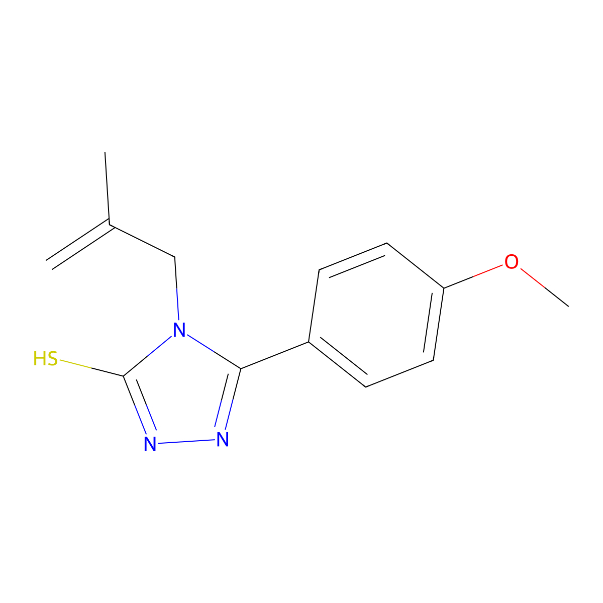 5-(4-methoxyphenyl)-4-(2-methylprop-2-en-1-yl)-4H-1,2,4-triazole-3-thiol molecular structure, CAS 305337-18-2