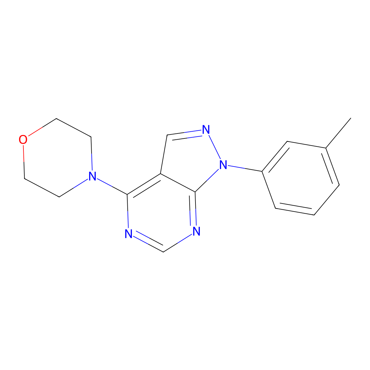 4-[1-(3-Methylphenyl)pyrazolo[3,4-d]pyrimidin-4-yl]morpholine molecular structure, CAS 305337-36-4