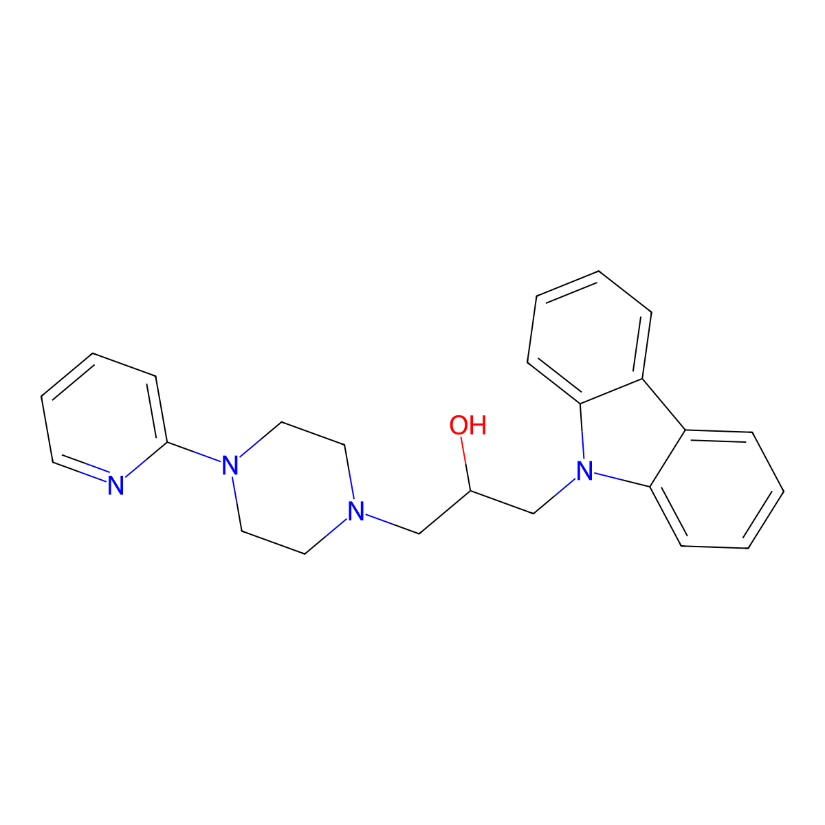 1-Carbazol-9-yl-3-(4-pyridin-2-yl-piperazin-1-yl)-propan-2-ol molecular structure, CAS 305338-04-9