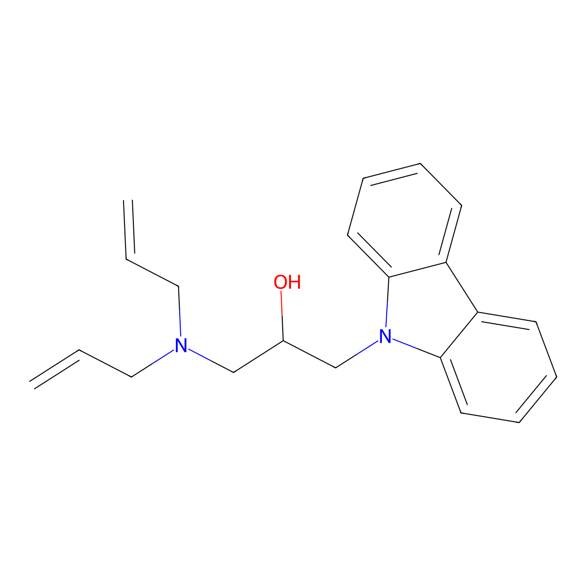 1-[Bis(prop-2-enyl)amino]-3-(9-carbazolyl)-2-propanol molecular structure, CAS 305338-07-2