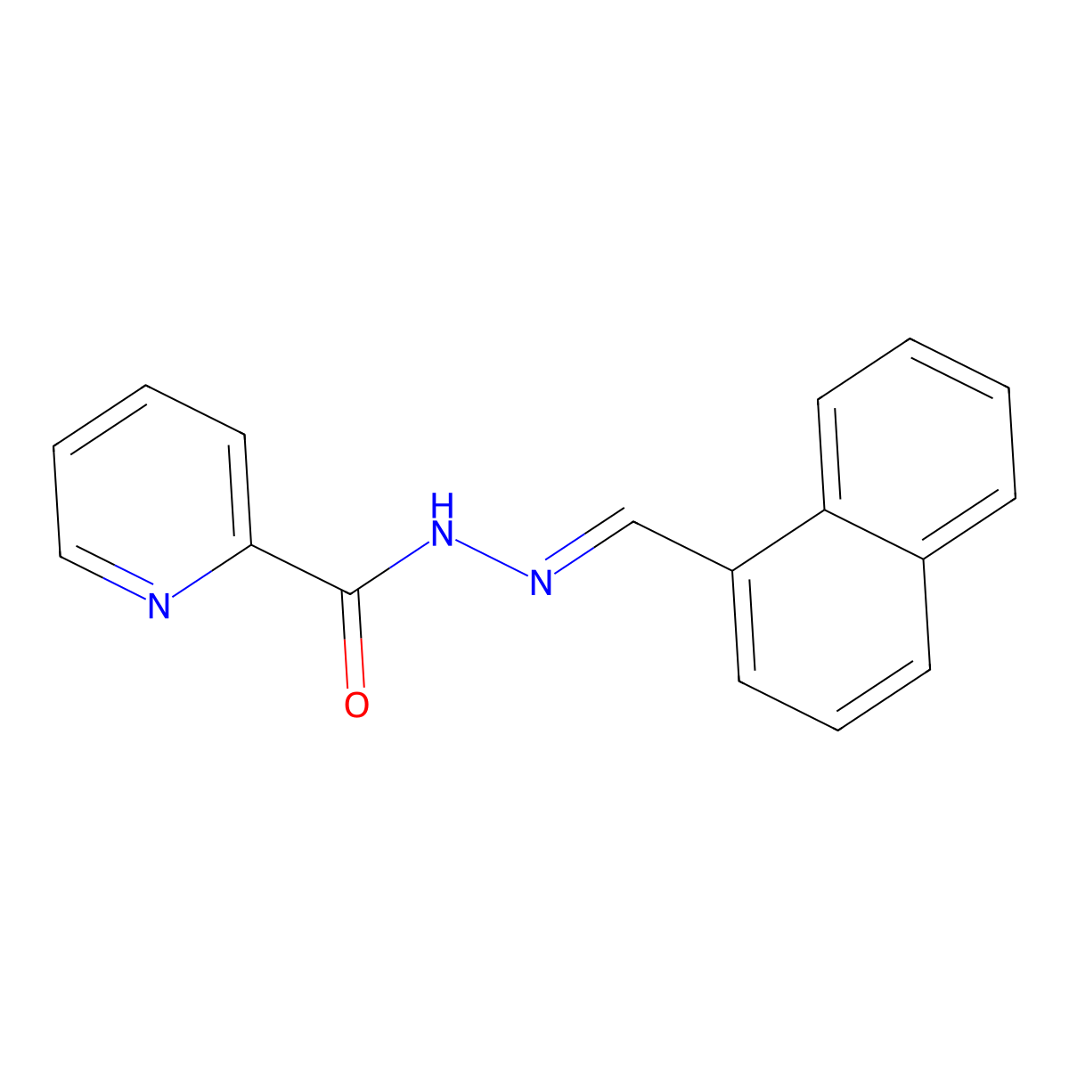 N'-(1-Naphthylmethylene)-2-pyridinecarbohydrazide molecular structure, CAS 305339-19-9