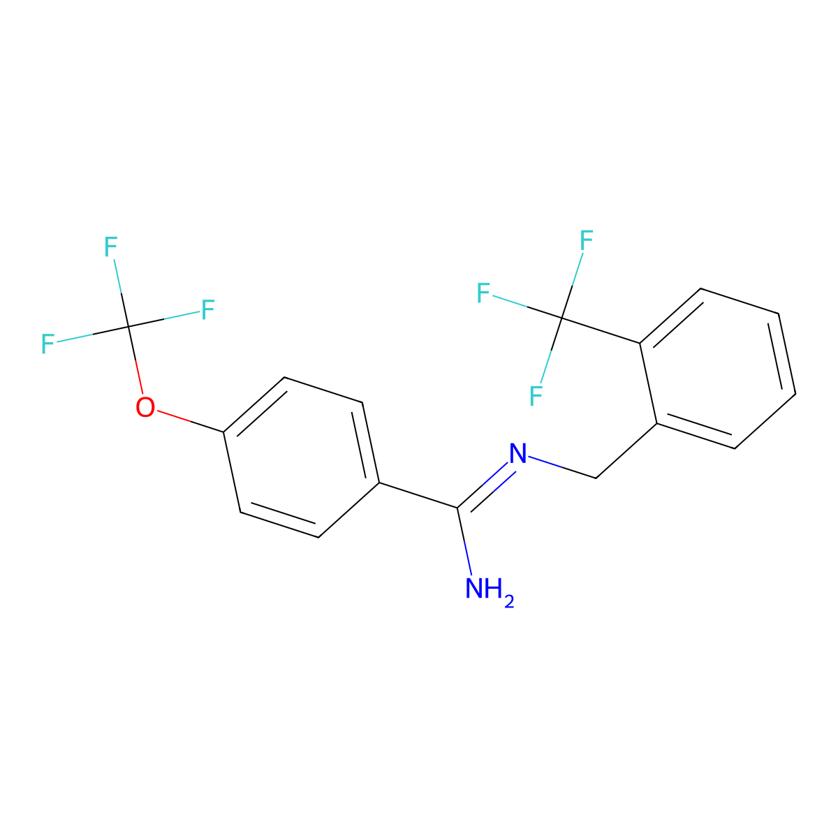 4-(Trifluoromethoxy)-N-(2-(trifluoromethyl)benzyl)benzimidamide molecular structure, CAS 305339-41-7