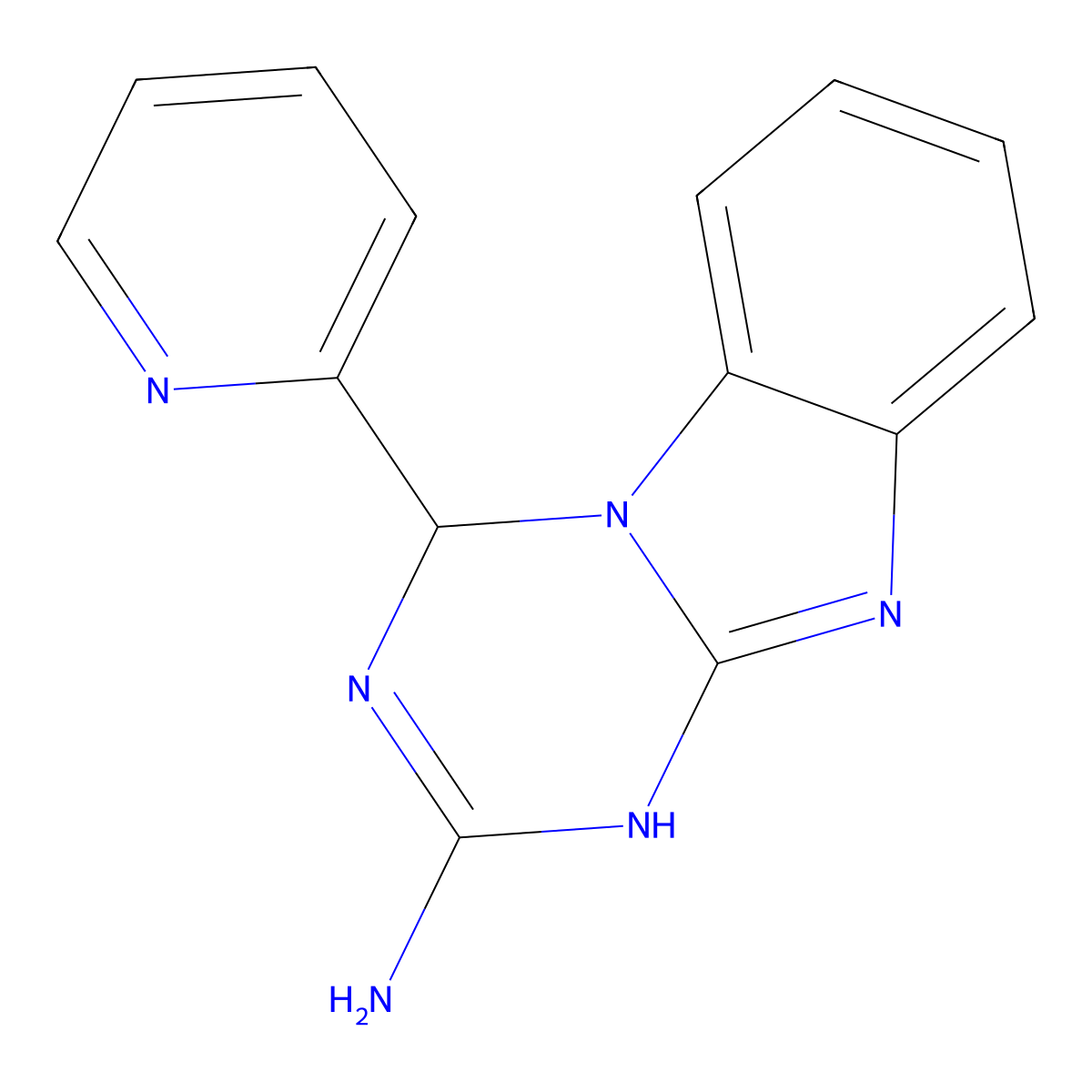 4-Pyridin-2-yl-1,4-dihydro[1,3,5]triazino[1,2-a]benzimidazol-2-amine molecular structure, CAS 305341-38-2