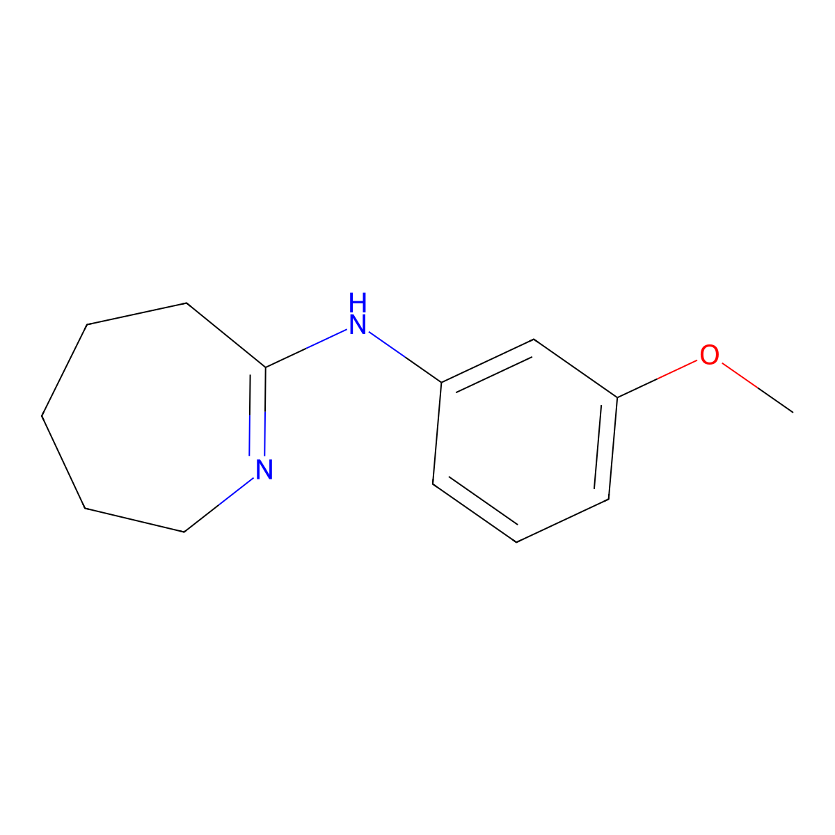 N-(3-methoxyphenyl)-3,4,5,6-tetrahydro-2H-azepin-7-amine molecular structure, CAS 305341-58-6