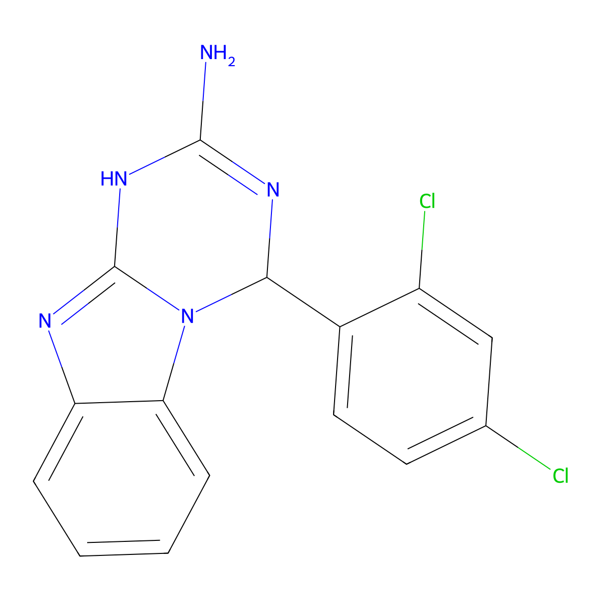4-(2,4-Dichlorophenyl)-1,4-dihydro[1,3,5]triazino[1,2-a]benzimidazol-2-amine molecular structure, CAS 305343-00-4