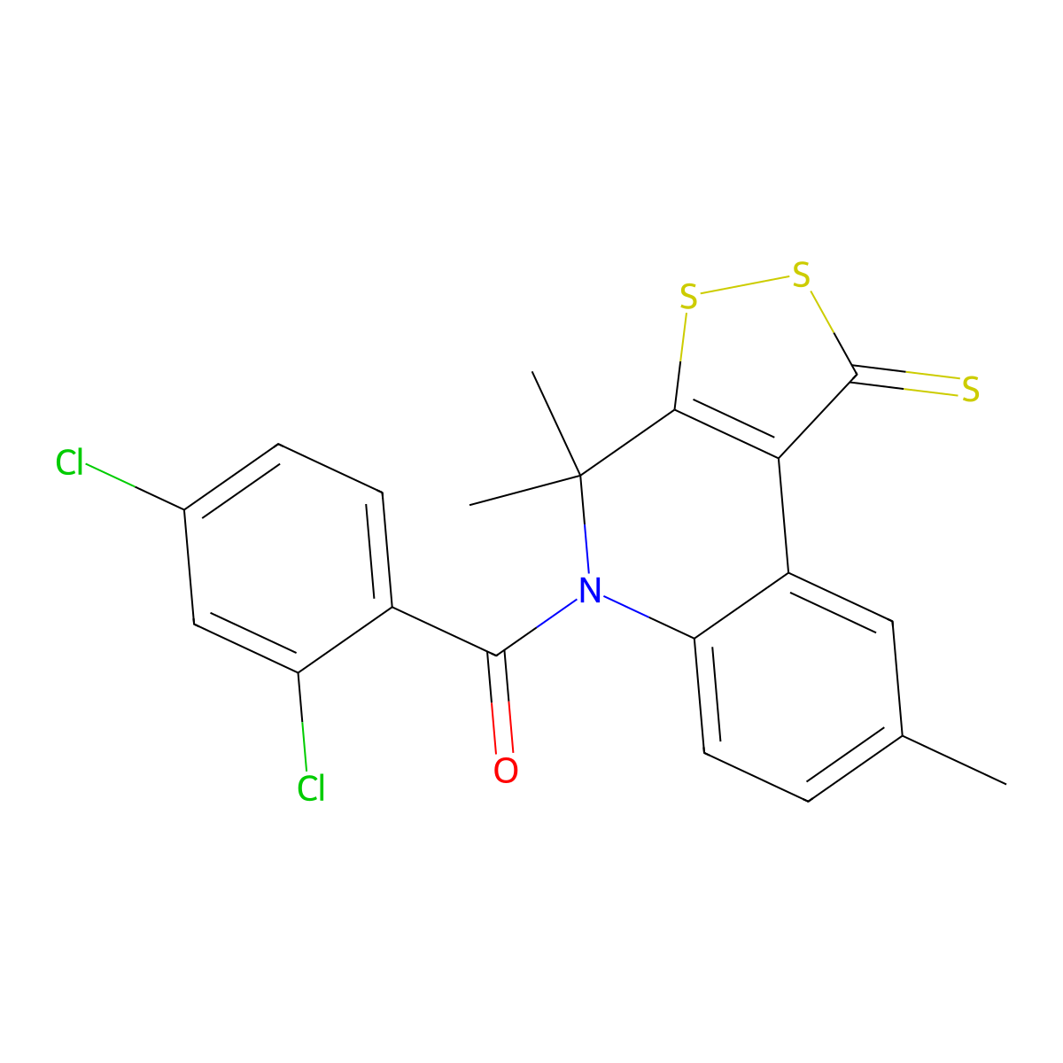 5-(2,4-dichlorobenzoyl)-4,4,8-trimethyl-4,5-dihydro-1H-[1,2]dithiolo[3,4-c]quinoline-1-thione molecular structure, CAS 305343-09-3