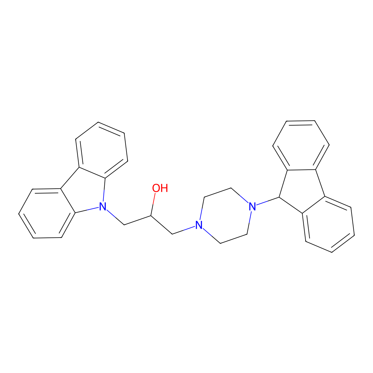 1-carbazol-9-yl-3-[4-(9H-fluoren-9-yl)piperazin-1-yl]propan-2-ol molecular structure, CAS 305343-49-1