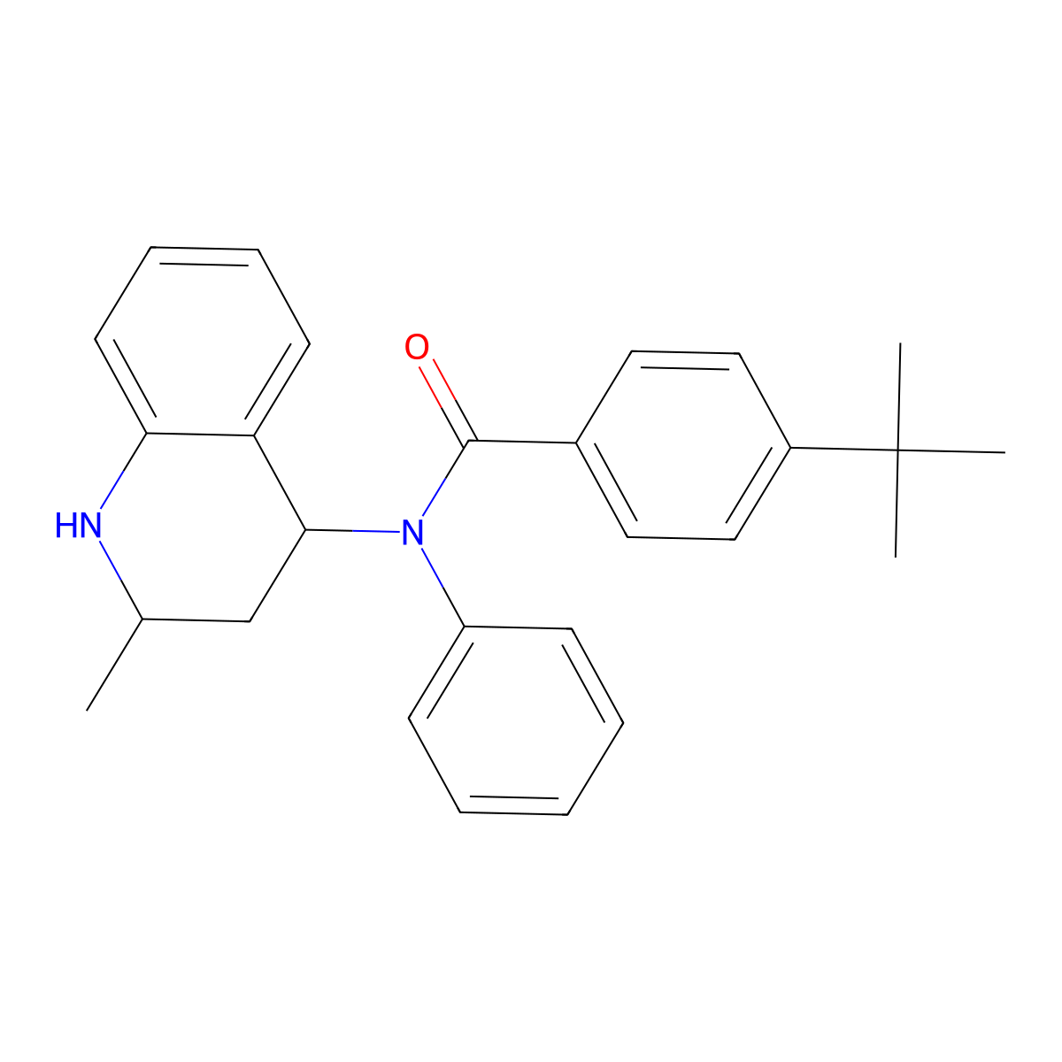 4-tert-butyl-N-(2-methyl-1,2,3,4-tetrahydroquinolin-4-yl)-N-phenylbenzamide molecular structure, CAS 305343-89-9