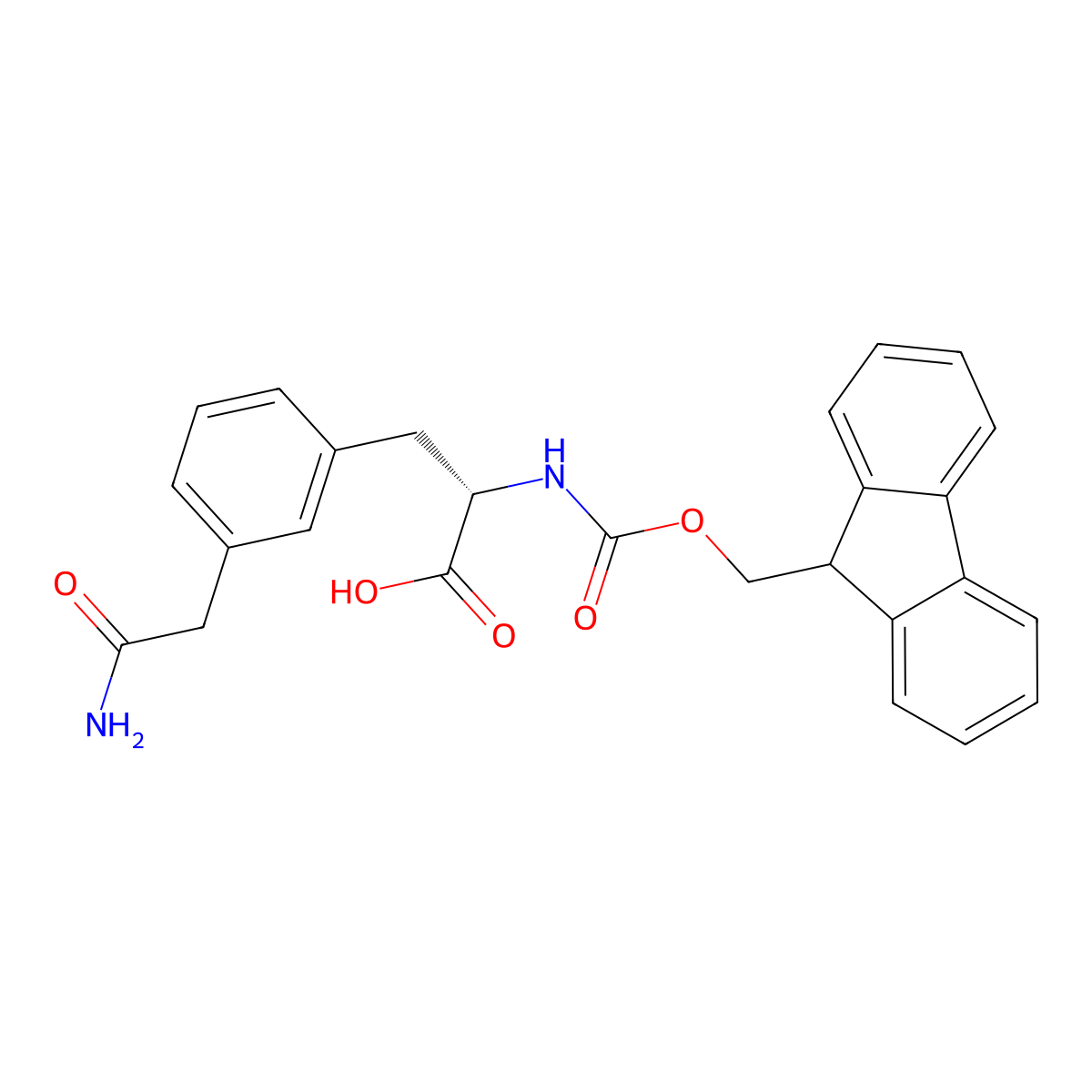 (S)-2-((((9H-fluoren-9-yl)methoxy)carbonyl)amino)-3-(3-(2-amino-2-oxoethyl)phenyl)propanoic acid molecular structure, CAS 3053451-02-5
