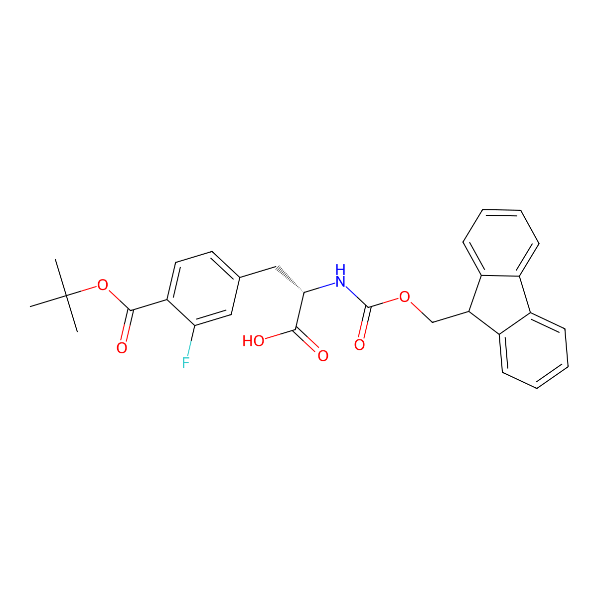(S)-2-((((9H-fluoren-9-yl)methoxy)carbonyl)amino)-3-(4-(tert-butoxycarbonyl)-3-fluorophenyl)propanoic acid molecular structure, CAS 3053451-29-6