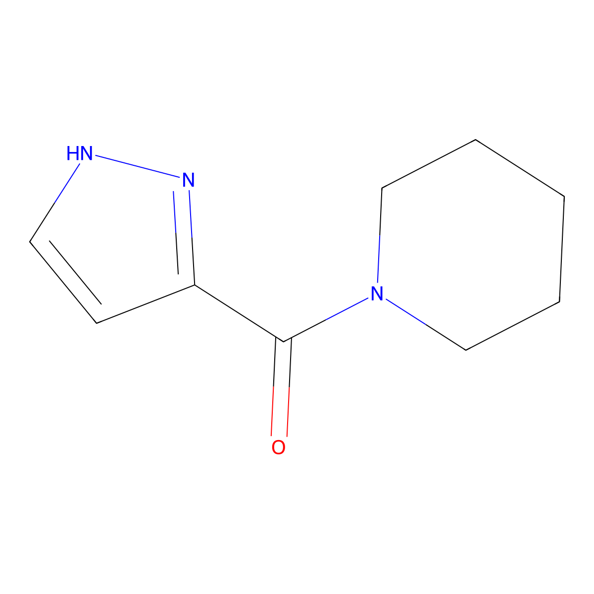 1-(1H-Pyrazol-3-ylcarbonyl)piperidine molecular structure, CAS 305346-09-2