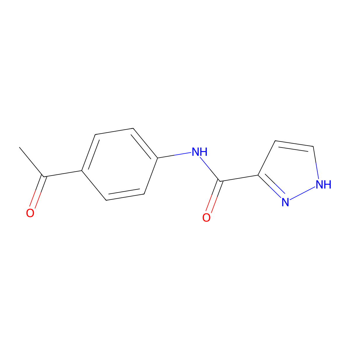 N-(4-acetylphenyl)-1H-pyrazole-3-carboxamide molecular structure, CAS 305346-13-8