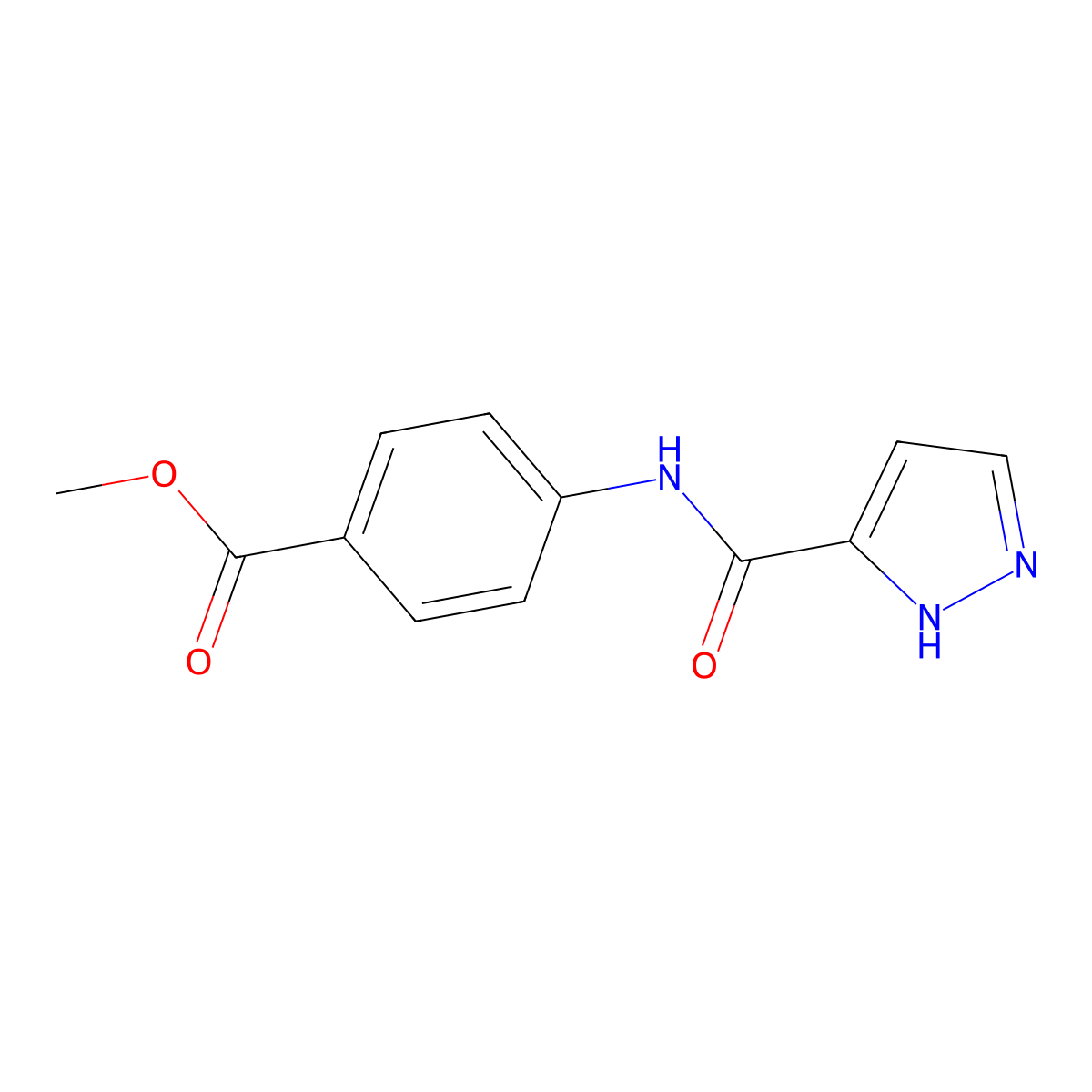 4-[(1H-Pyrazole-3-carbonyl)amino]benzoic acid methyl ester molecular structure, CAS 305346-14-9