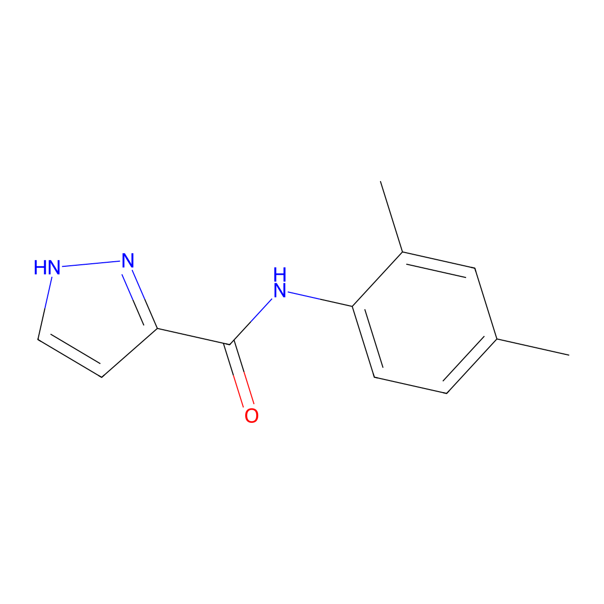 N-(2,4-dimethylphenyl)-1H-pyrazole-3-carboxamide molecular structure, CAS 305346-15-0