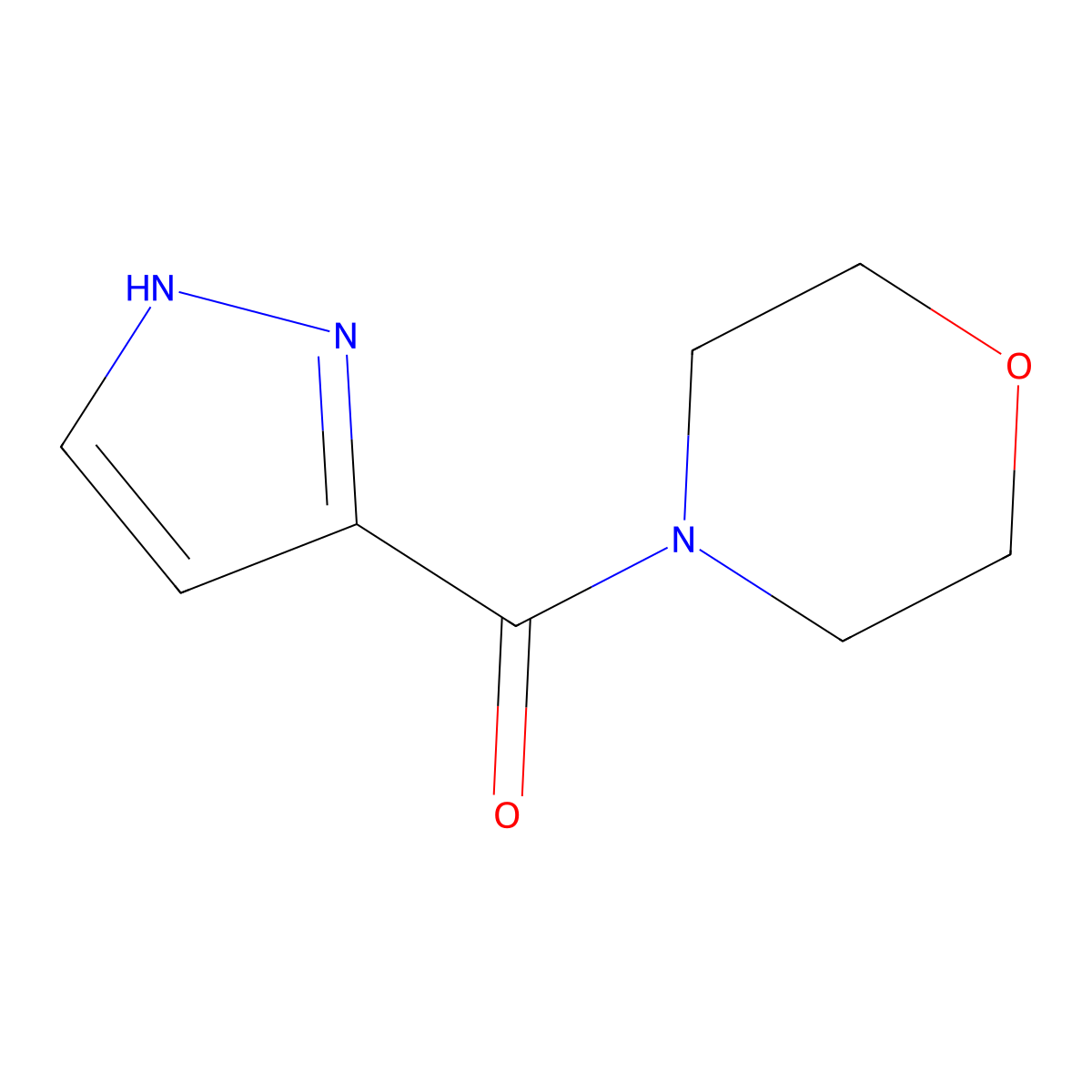 4-(1H-pyrazol-3-ylcarbonyl)morpholine molecular structure, CAS 305346-17-2