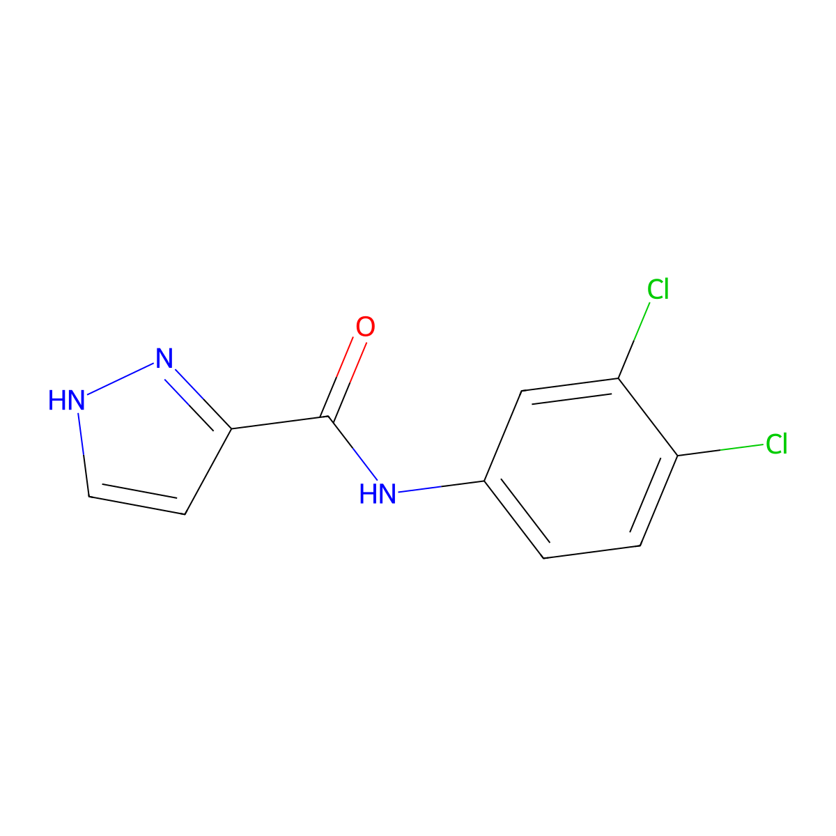 N-(3,4-dichlorophenyl)-1H-pyrazole-3-carboxamide molecular structure, CAS 305346-22-9