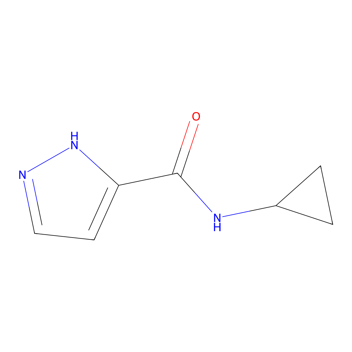 N-cyclopropyl-1H-pyrazole-5-carboxamide molecular structure, CAS 305346-24-1