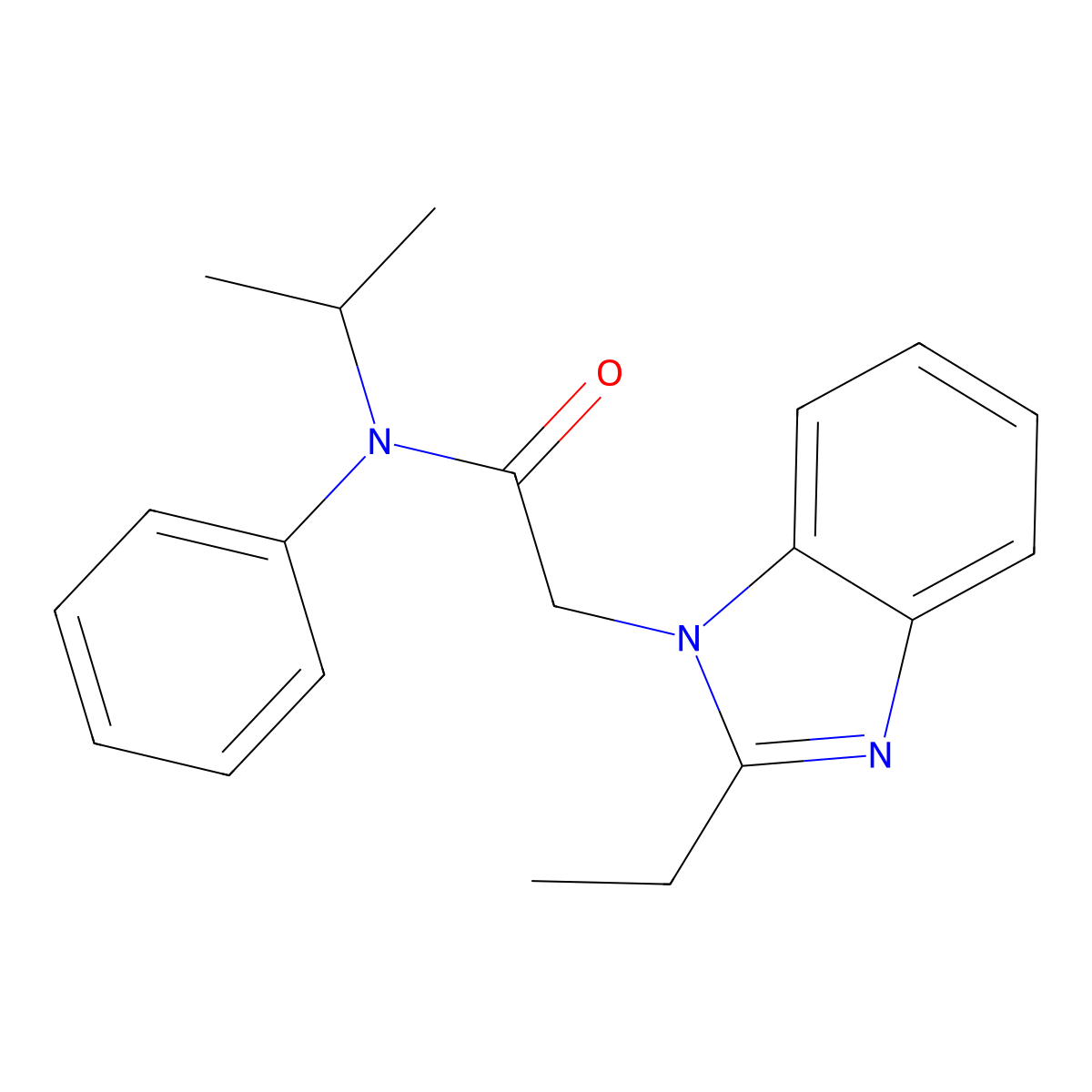 2-(2-ethylbenzimidazol-1-yl)-N-phenyl-N-propan-2-ylacetamide molecular structure, CAS 305346-91-2