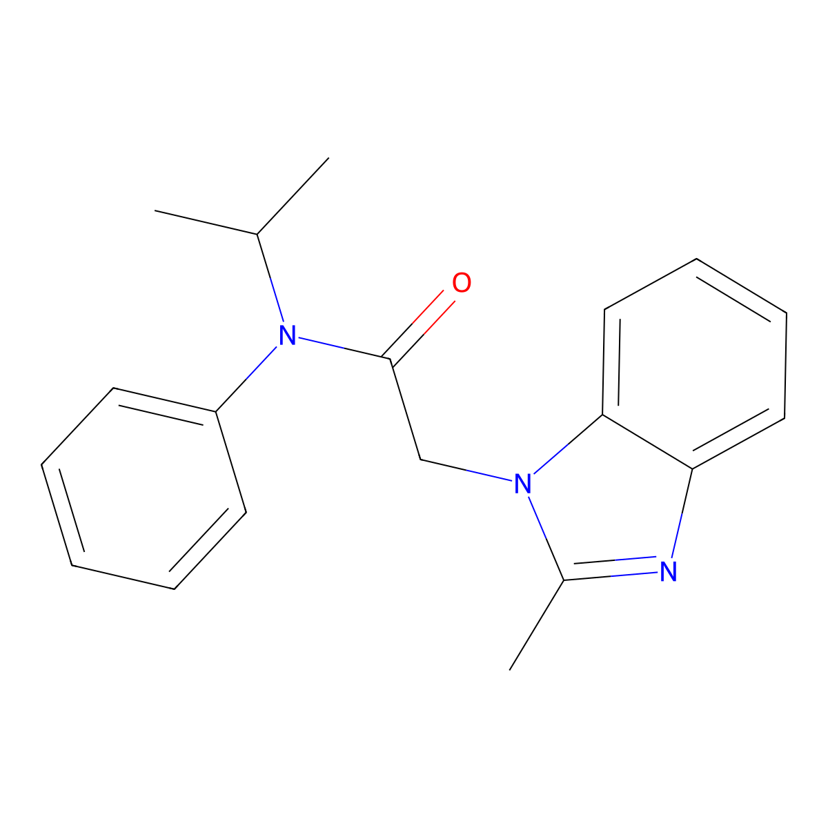 2-(2-methylbenzimidazol-1-yl)-N-phenyl-N-propan-2-ylacetamide molecular structure, CAS 305346-92-3
