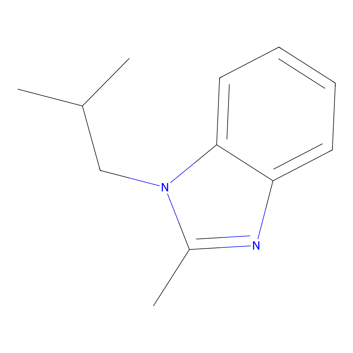 2-Methyl-1-(2-methylpropyl)benzimidazole molecular structure, CAS 305347-09-5