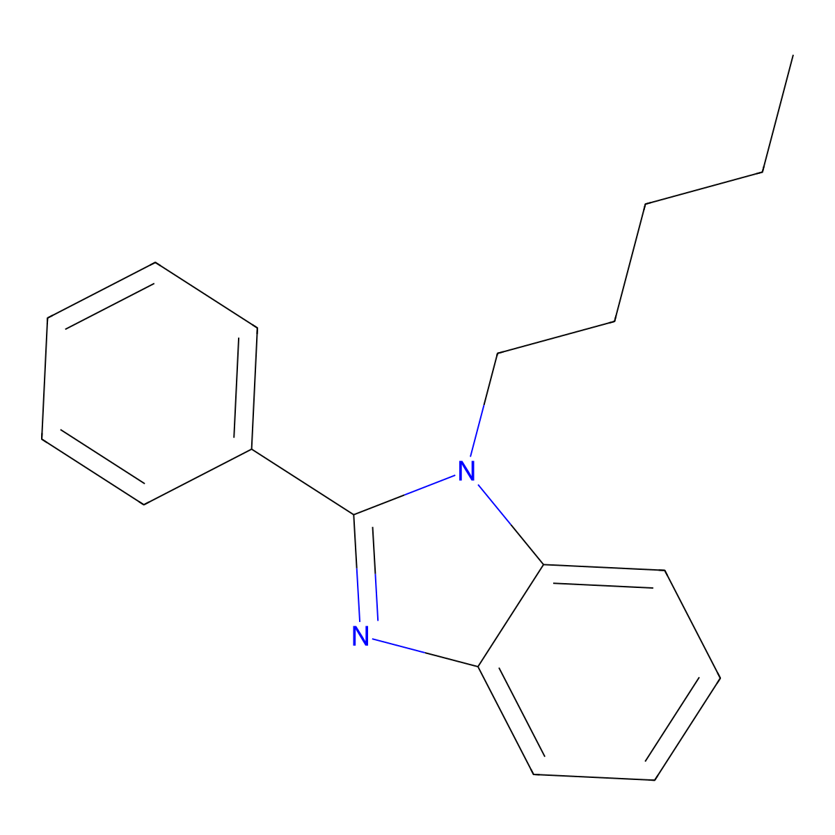 1-Pentyl-2-phenylbenzimidazole molecular structure, CAS 305347-17-5