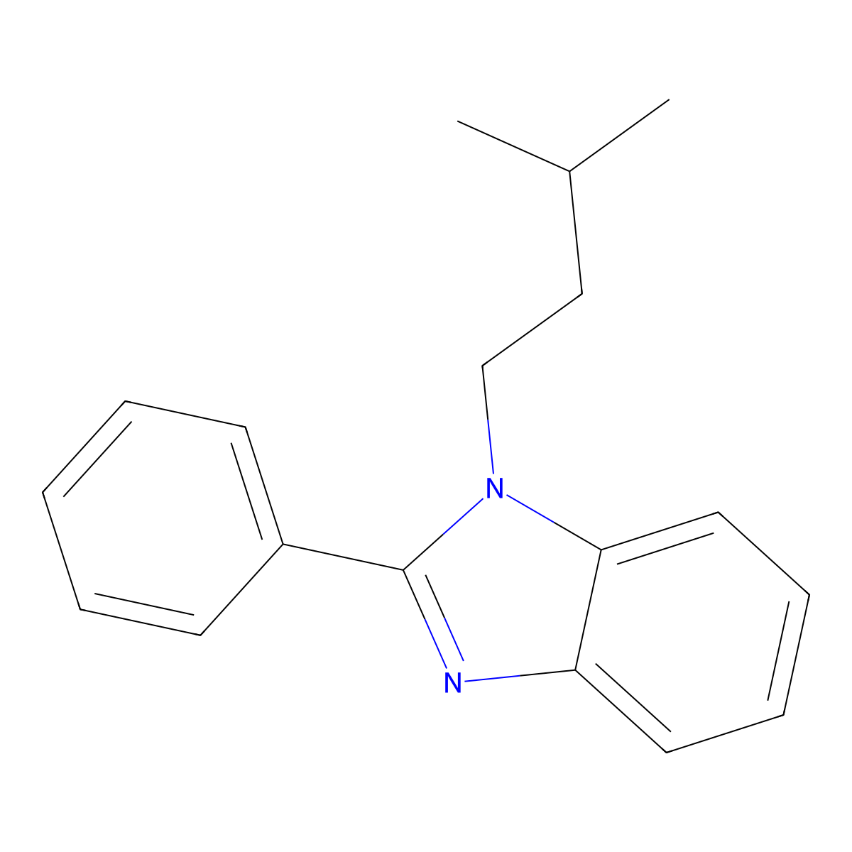 1-(3-Methylbutyl)-2-phenylbenzimidazole molecular structure, CAS 305347-18-6