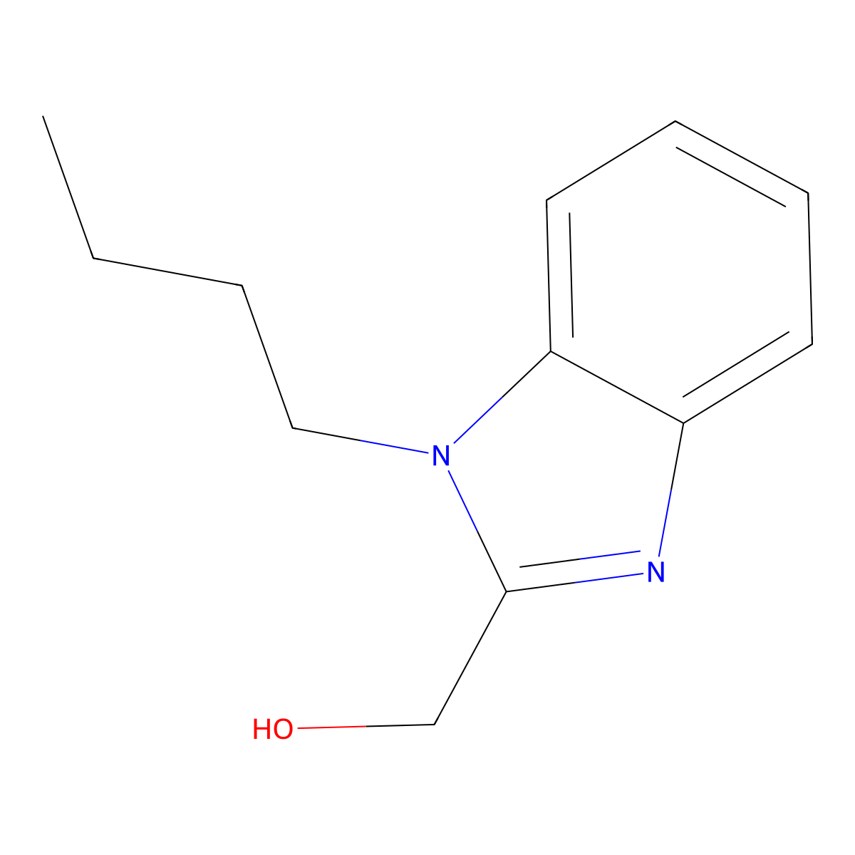 (1-butyl-1H-benzimidazol-2-yl)methanol molecular structure, CAS 305347-21-1