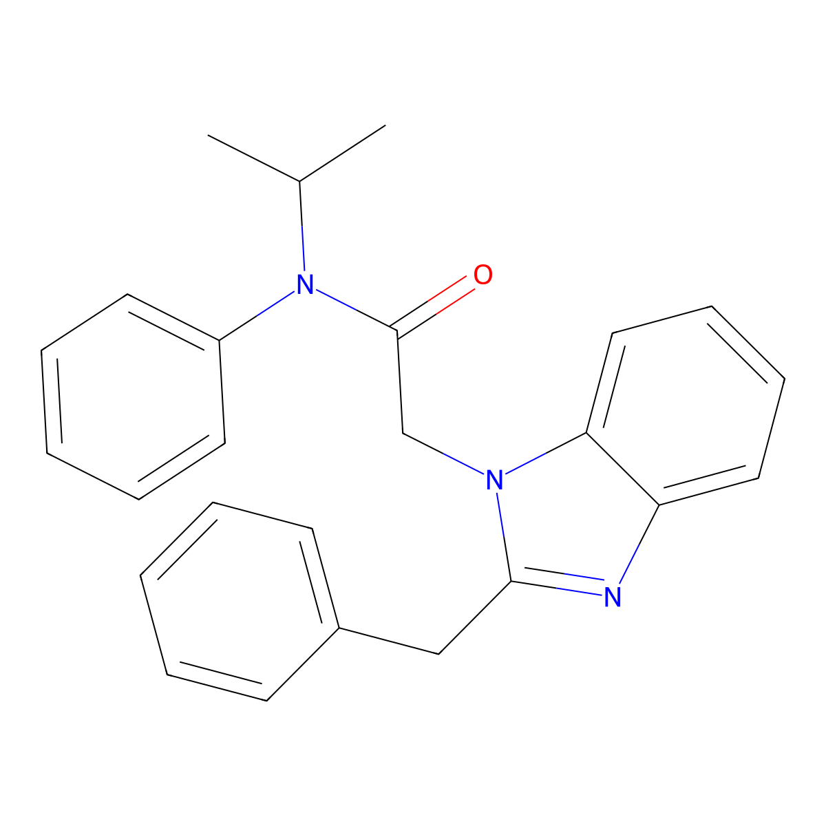 2-(2-benzyl-1H-benzo[d]imidazol-1-yl)-N-isopropyl-N-phenylacetamide molecular structure, CAS 305347-27-7