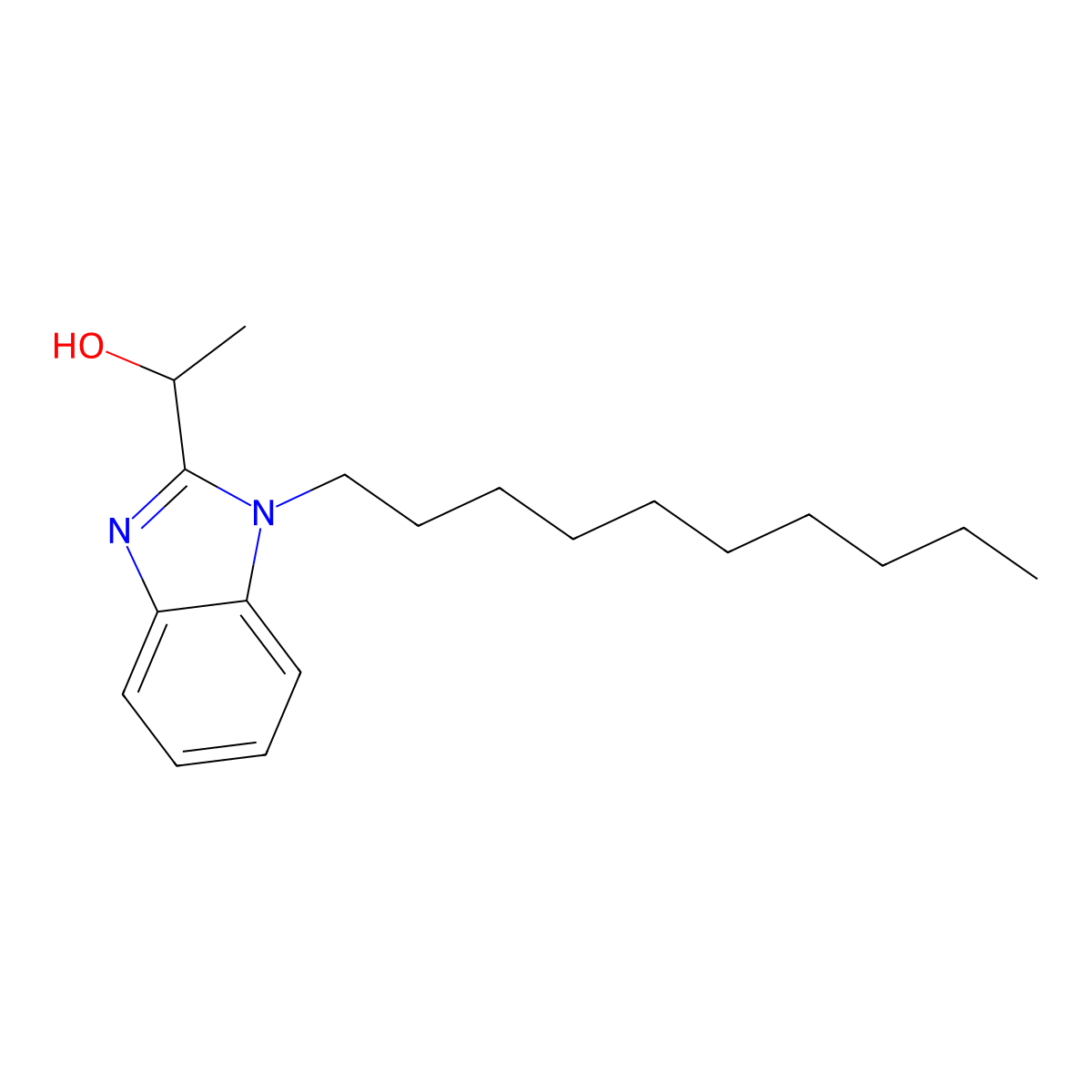 1-(1-Decylbenzimidazol-2-yl)ethan-1-ol molecular structure, CAS 305347-40-4
