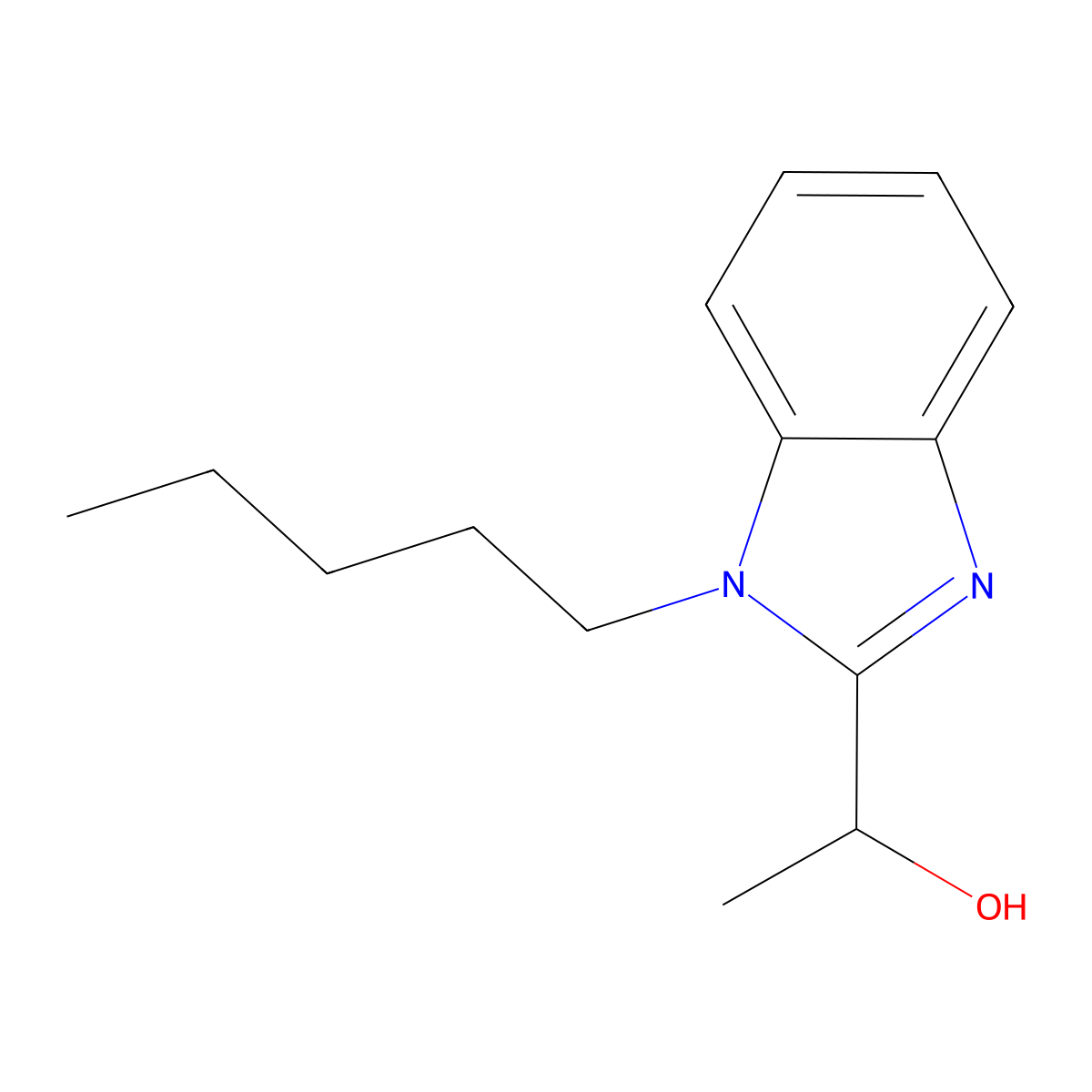 1-(1-pentyl-1H-benzimidazol-2-yl)ethanol molecular structure, CAS 305347-48-2