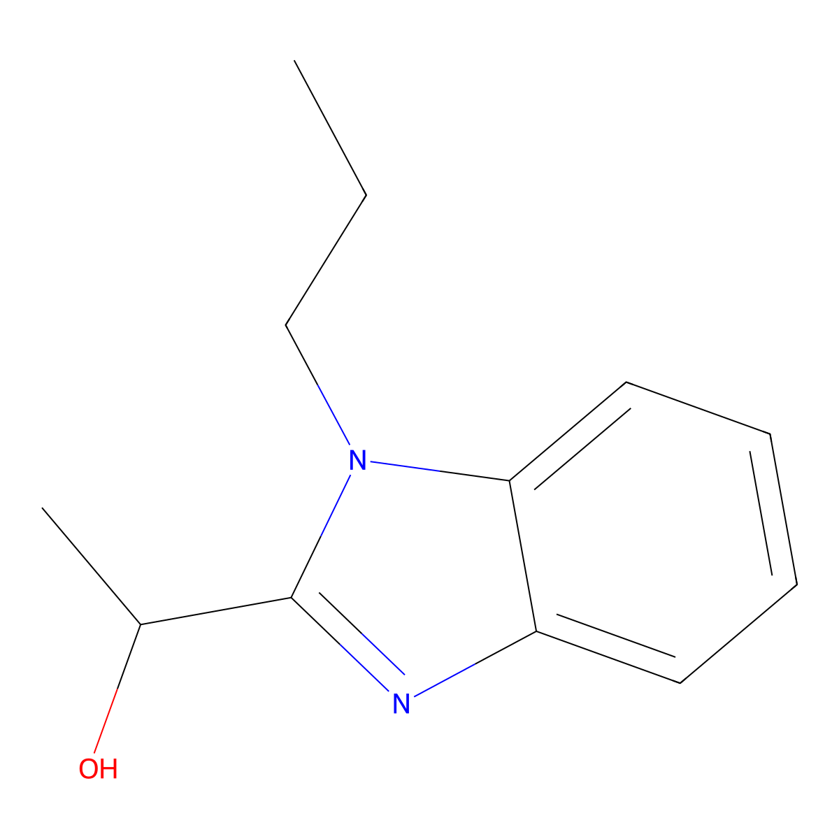 1-(1-Propylbenzimidazol-2-yl)ethanol molecular structure, CAS 305347-51-7