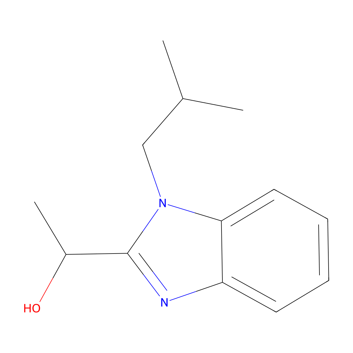1-[1-(2-Methylpropyl)benzimidazol-2-yl]ethanol molecular structure, CAS 305347-56-2