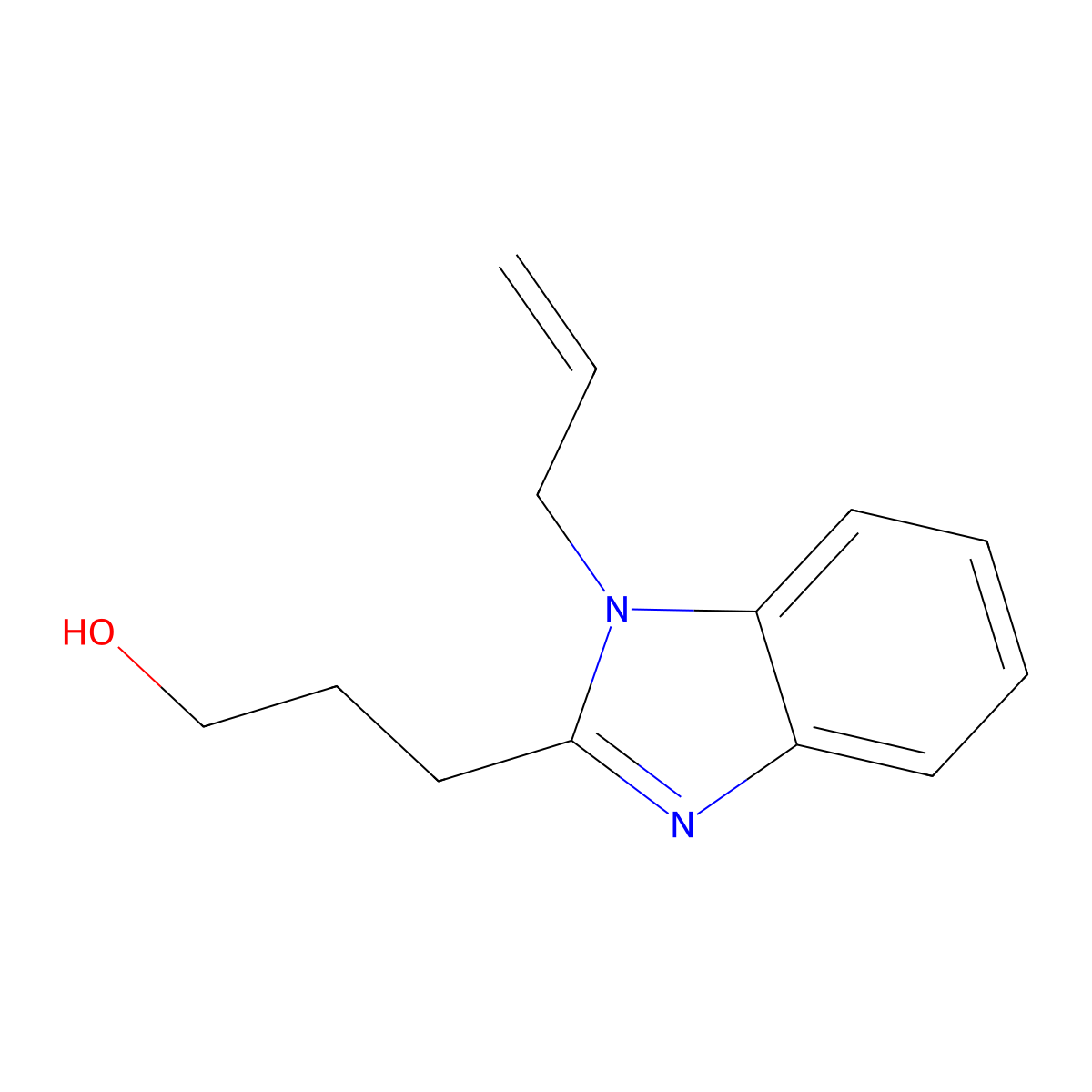 1-(2-Propen-1-yl)-1H-benzimidazole-2-propanol molecular structure, CAS 305347-63-1