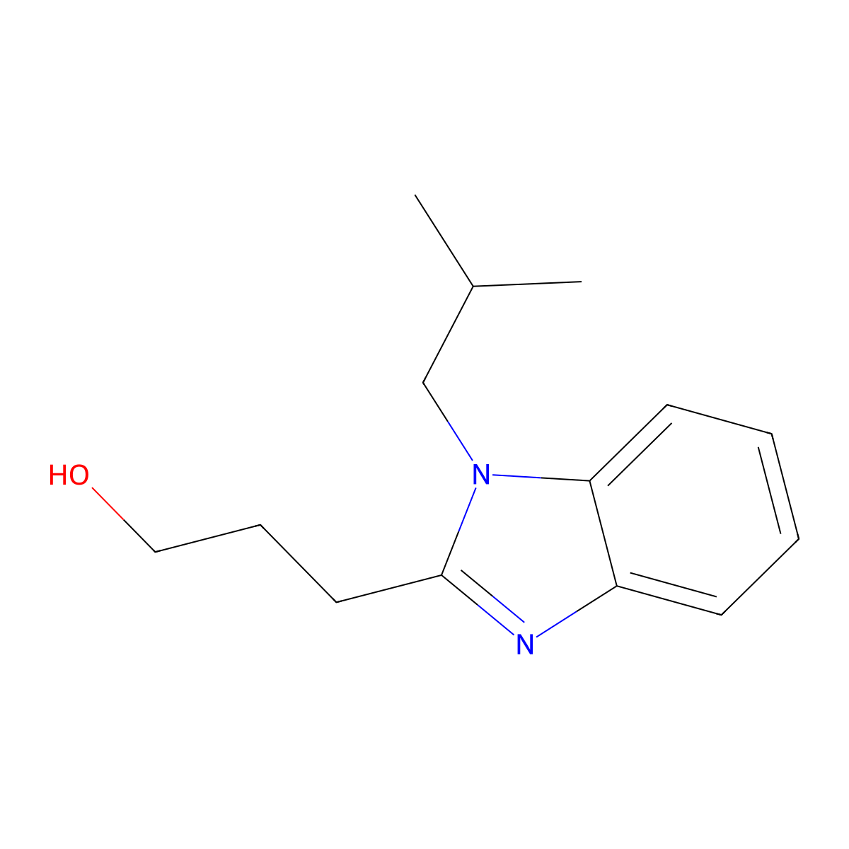3-[1-(2-Methylpropyl)benzimidazol-2-yl]propan-1-ol molecular structure, CAS 305347-65-3