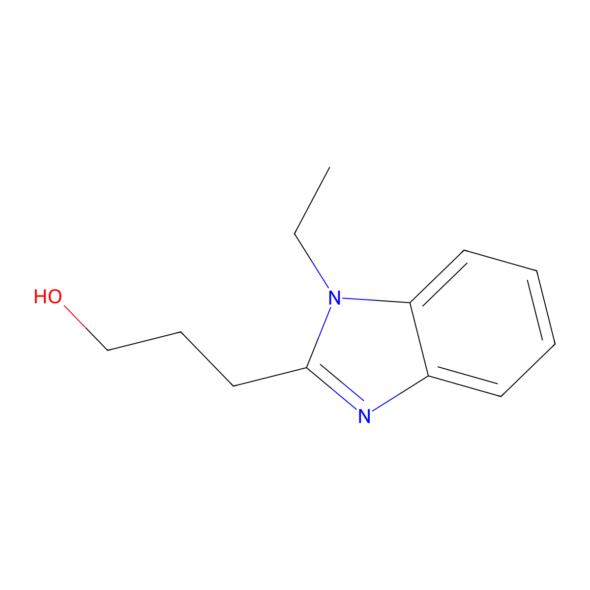 3-(1-ethyl-1H-benzimidazol-2-yl)propan-1-ol molecular structure, CAS 305347-67-5