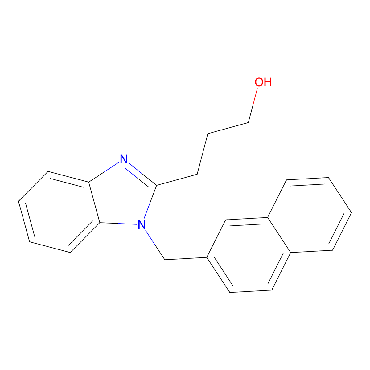 1-(2-Naphthalenylmethyl)-1H-benzimidazole-2-propanol molecular structure, CAS 305347-69-7
