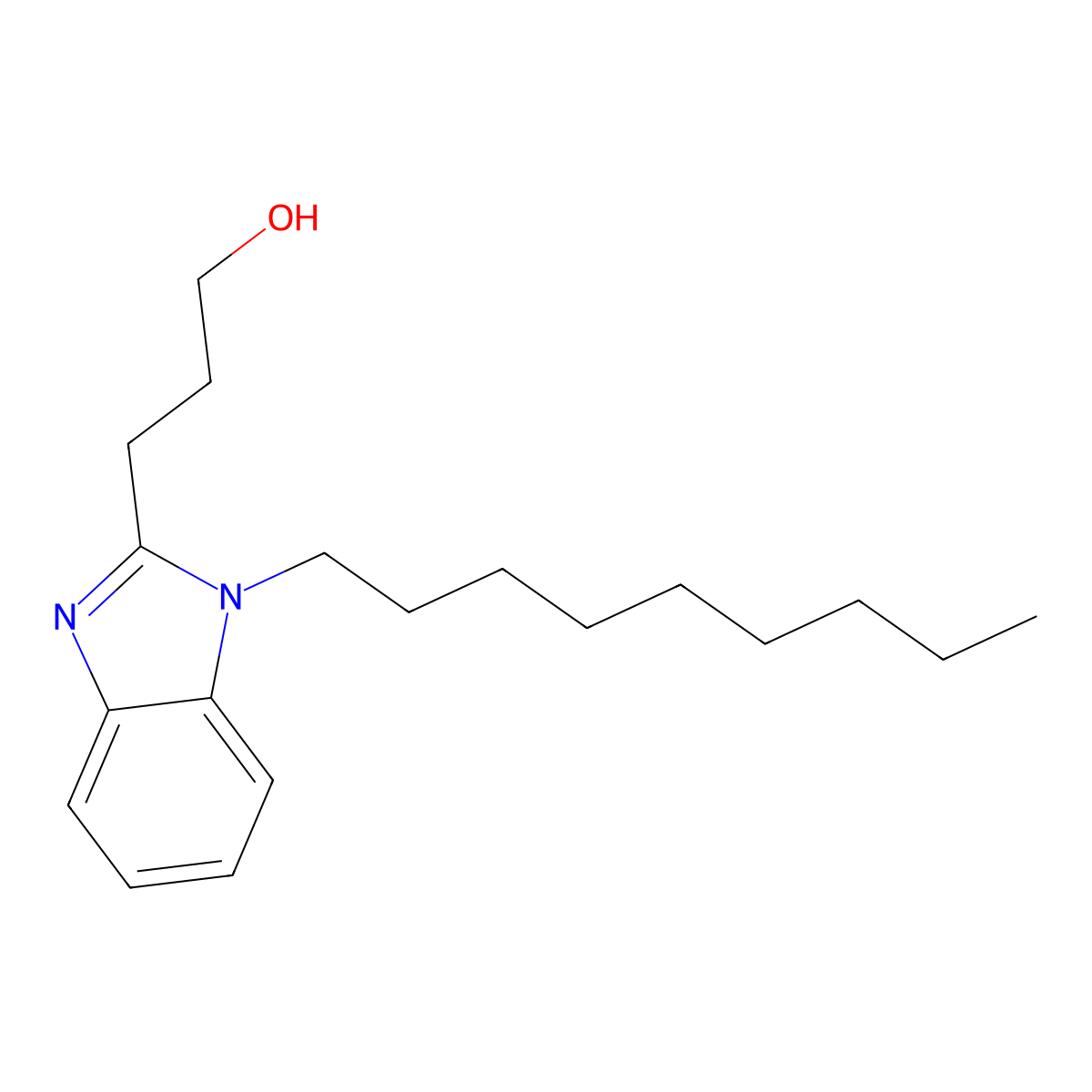 3-(1-nonyl-1H-benzimidazol-2-yl)propan-1-ol molecular structure, CAS 305347-84-6