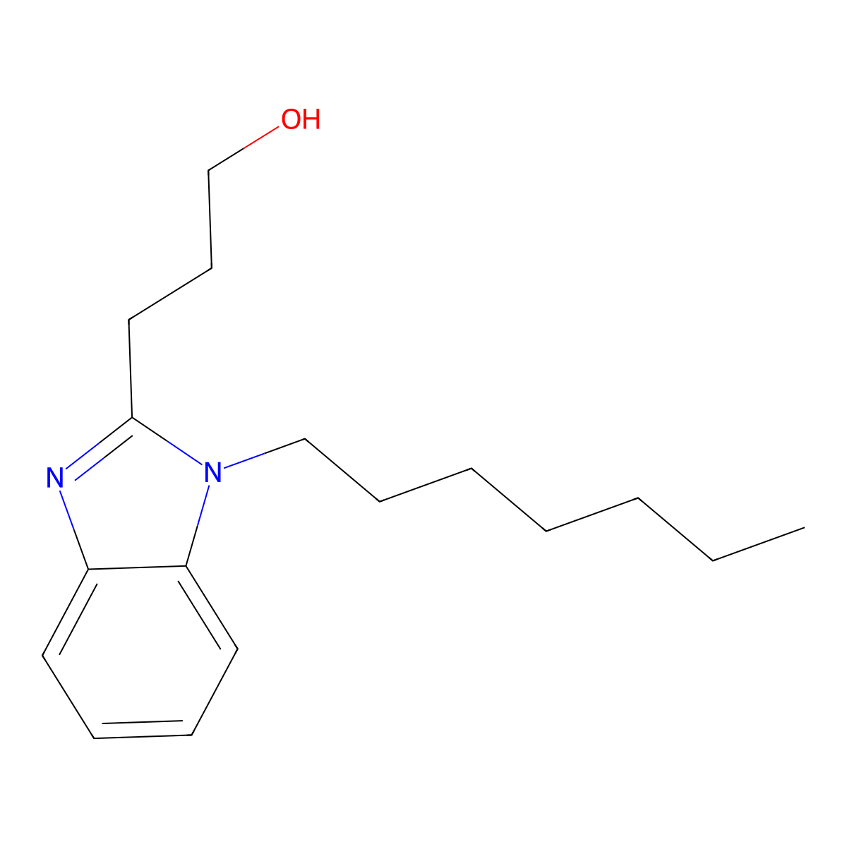 3-(1-Heptylbenzimidazol-2-yl)propan-1-ol molecular structure, CAS 305347-91-5