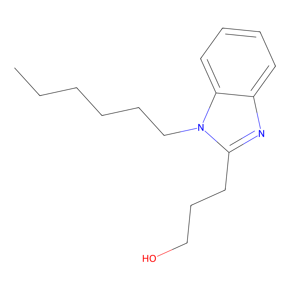 3-(1-Hexylbenzimidazol-2-yl)propan-1-ol molecular structure, CAS 305347-94-8