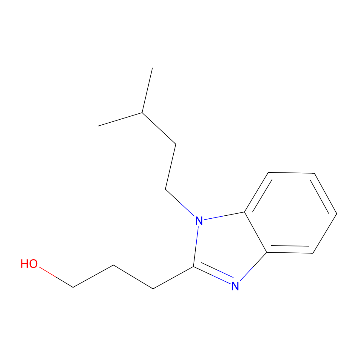 3-[1-(3-Methylbutyl)benzimidazol-2-yl]propan-1-ol molecular structure, CAS 305348-00-9