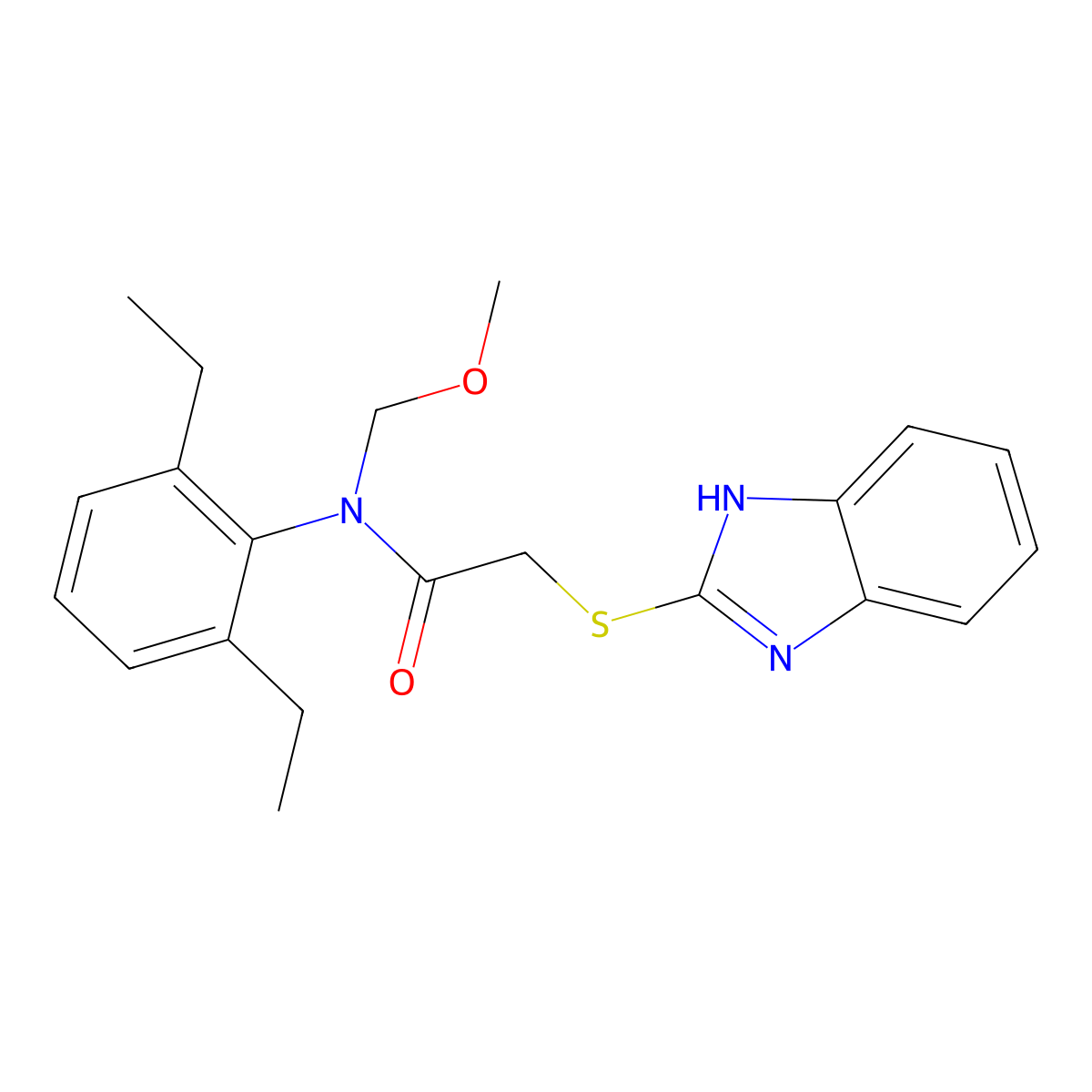 2-(1H-benzimidazol-2-ylsulfanyl)-N-(2,6-diethylphenyl)-N-(methoxymethyl)acetamide molecular structure, CAS 305348-07-6