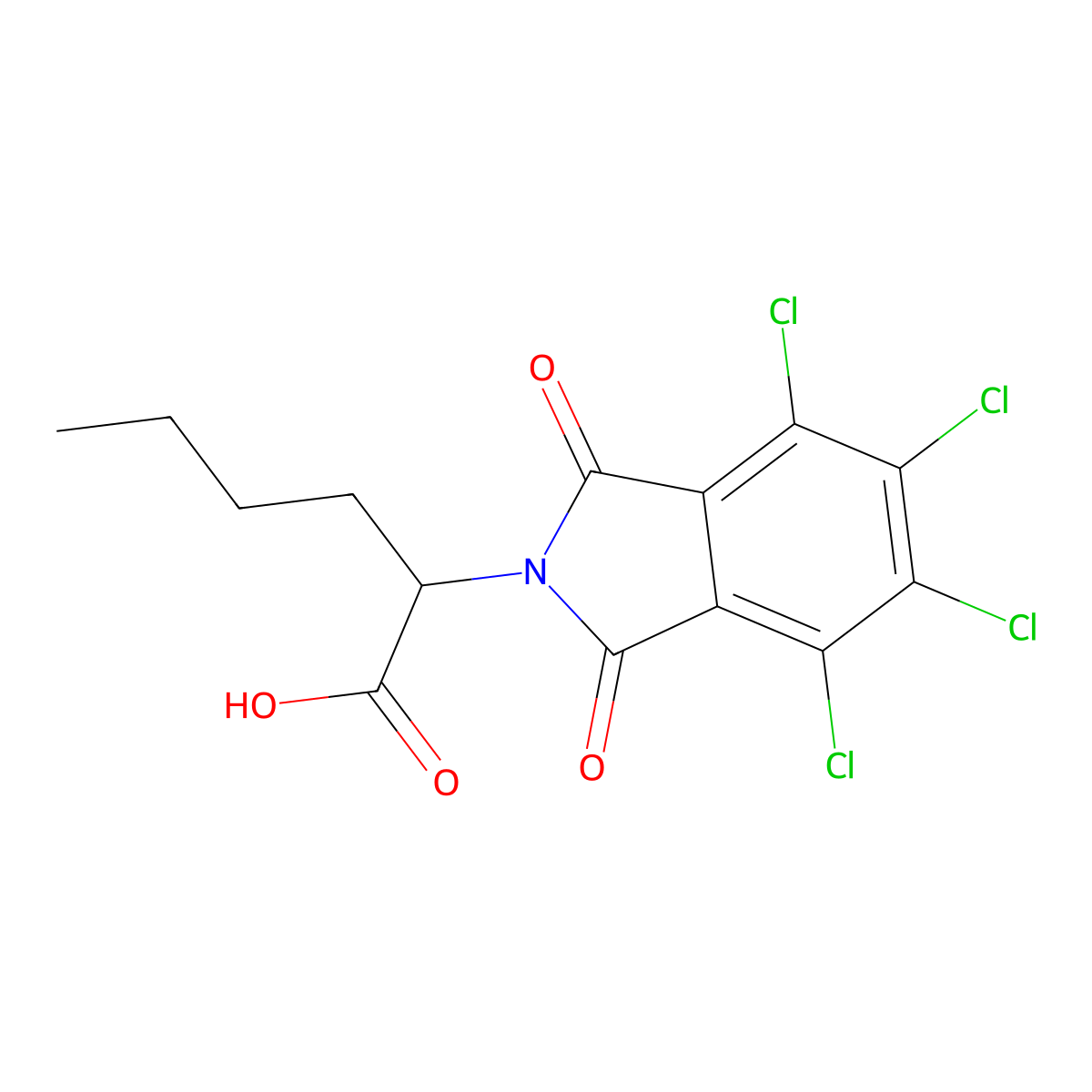 2-(4,5,6,7-tetrachloro-1,3-dioxo-1,3-dihydro-2H-isoindol-2-yl)hexanoic acid molecular structure, CAS 305348-44-1
