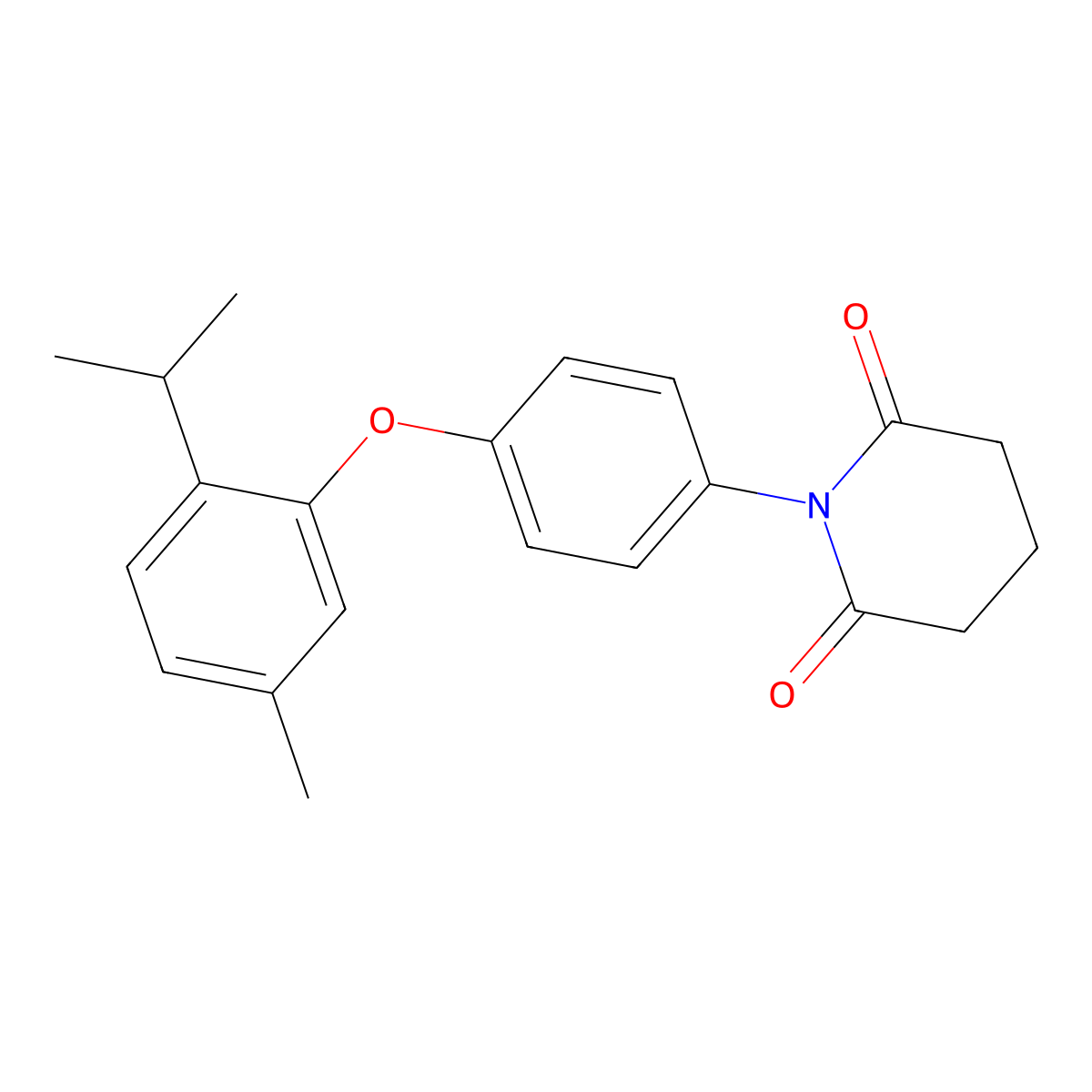 1-{4-[5-Methyl-2-(propan-2-yl)phenoxy]phenyl}piperidine-2,6-dione molecular structure, CAS 305349-16-0