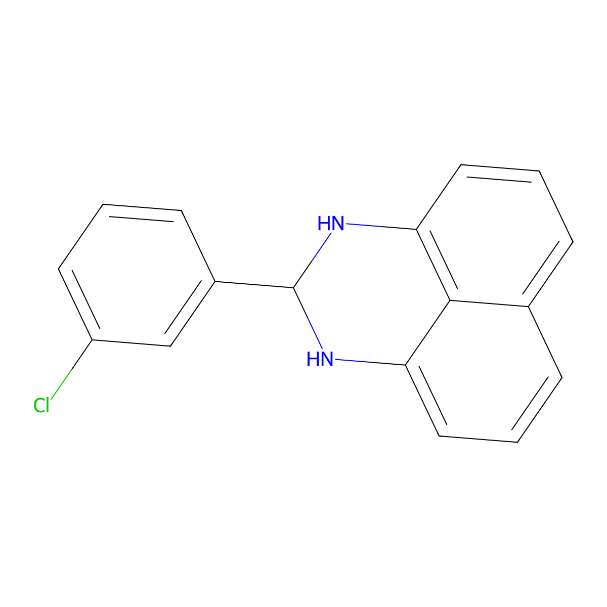 2-(3-chlorophenyl)-2,3-dihydro-1H-perimidine molecular structure, CAS 305352-46-9