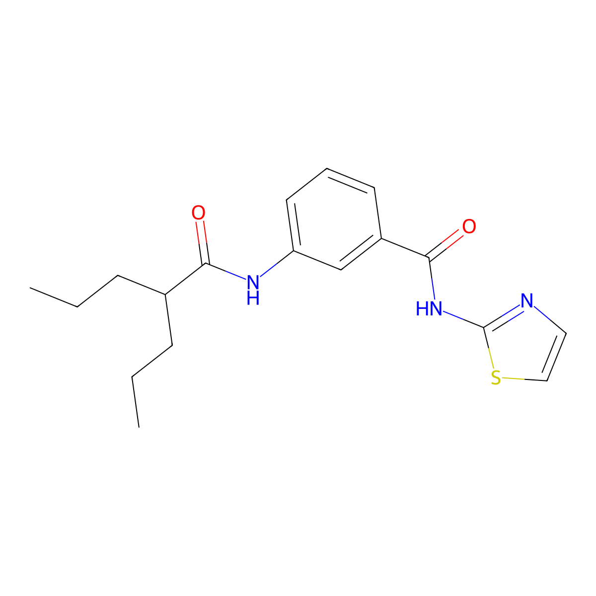 3-[(2-propylpentanoyl)amino]-N-(1,3-thiazol-2-yl)benzamide molecular structure, CAS 305357-84-0