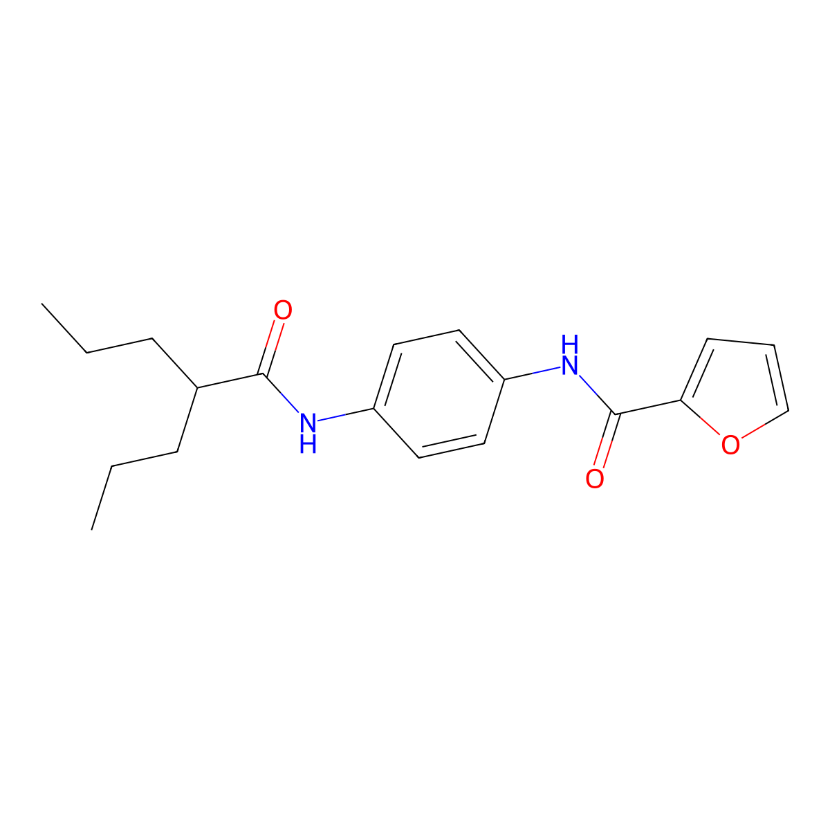 N-[4-(2-propylpentanoylamino)phenyl]furan-2-carboxamide molecular structure, CAS 305357-85-1