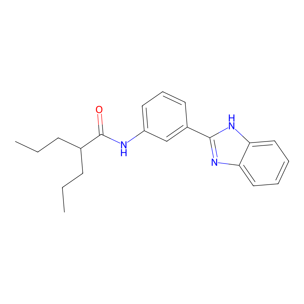 N-[3-(1H-benzimidazol-2-yl)phenyl]-2-propylpentanamide molecular structure, CAS 305357-87-3