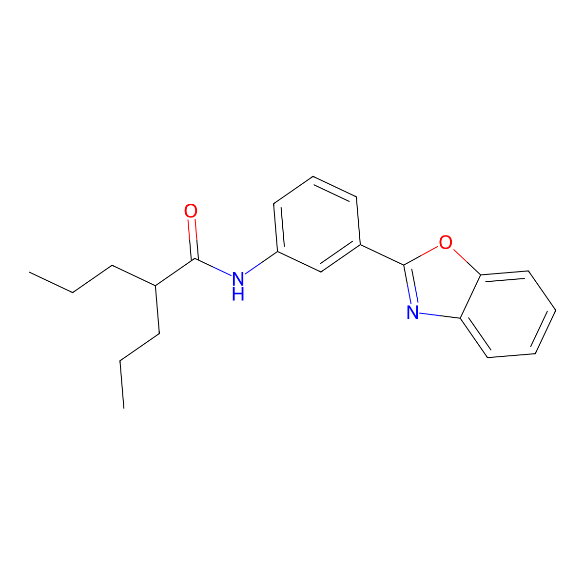 N-[3-(1,3-benzoxazol-2-yl)phenyl]-2-propylpentanamide molecular structure, CAS 305357-88-4